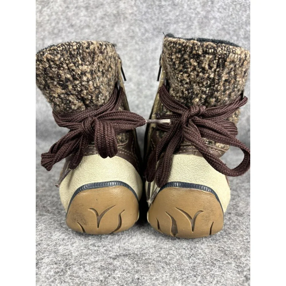 Merrell‎ Puffin Mtn Boots Womens Size 9.5 Brown Suede Ankle Winter Snow Booties